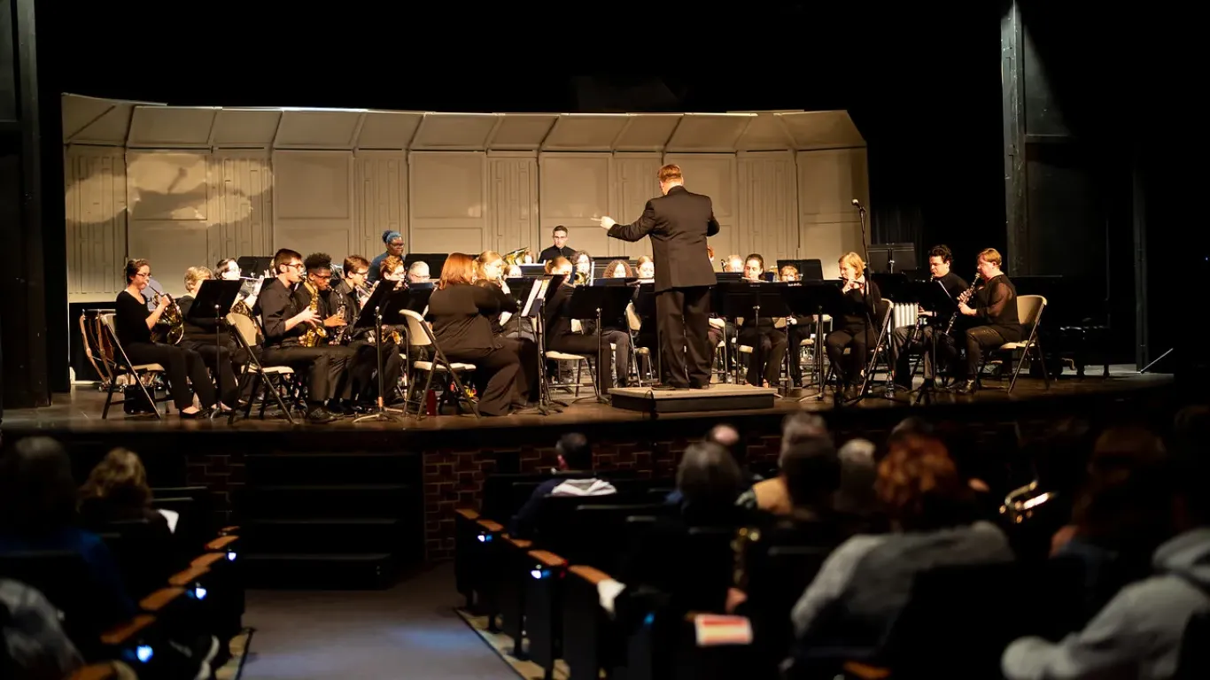 concert band on stage 